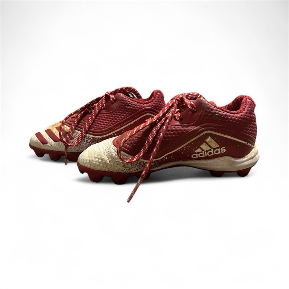 Youth Adidas Red and White Soccer Cleats Size 13
